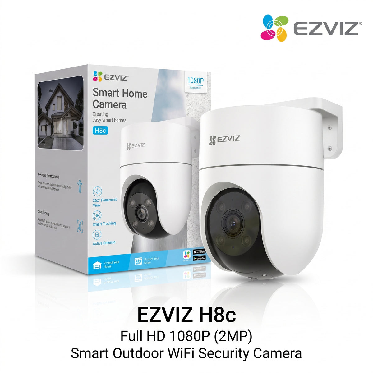 EZVIZ H8C - 2MP COLOR NIGHT VISION 360° PANORAMIC PAN & TILT WI-FI IP65 OUTDOOR CAMERA