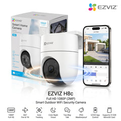 EZVIZ H8C - 2MP COLOR NIGHT VISION 360° PANORAMIC PAN & TILT WI-FI IP65 OUTDOOR CAMERA