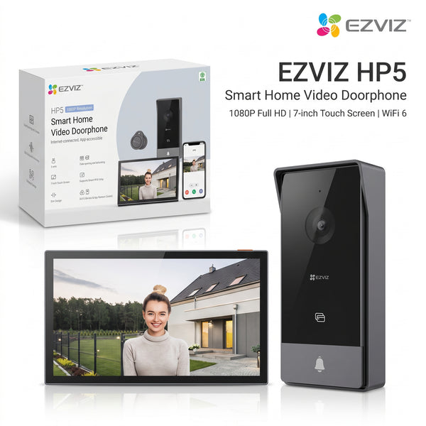 EZVIZ HP5 Smart Home Video Doorphone 1080P | 7-inch Touch Screen | WiFi 6 | Remote Door & Gate Unlock | RFID Access | Video Intercom System