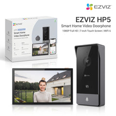 EZVIZ HP5 Smart Home Video Doorphone 1080P | 7-inch Touch Screen | WiFi 6 | Remote Door & Gate Unlock | RFID Access | Video Intercom System