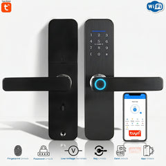 Tuya WiFi Smart Door Lock – Fingerprint, Password, IC Card & App Control 5 Way Unlock (F16)