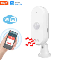 Tuya Smart USB Type-C WiFi PIR Motion Sensor | Smart Life Human Motion Detector | 80dB Security Alarm | Home Security System