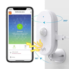 Tuya Smart USB Type-C WiFi PIR Motion Sensor | Smart Life Human Motion Detector | 80dB Security Alarm | Home Security System