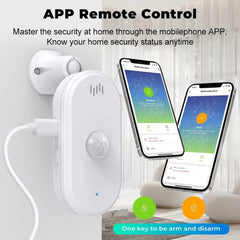 Tuya Smart USB Type-C WiFi PIR Motion Sensor | Smart Life Human Motion Detector | 80dB Security Alarm | Home Security System