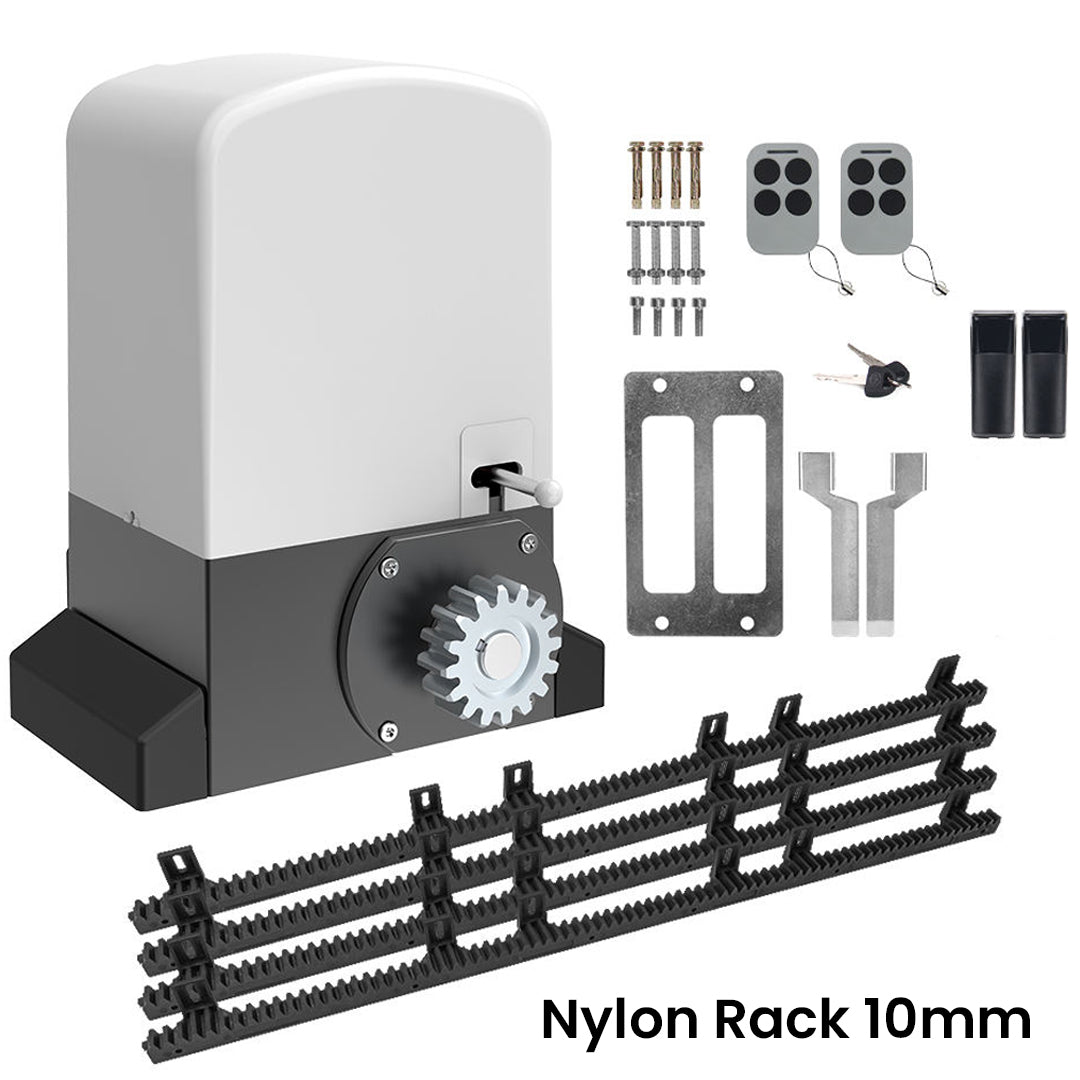 1000KG Automatic Sliding Gate Motor AC 220V | Heavy Duty Electric Gate Opener with Remote Control | Soft Start & Stop | Jujiang PYM-H220D