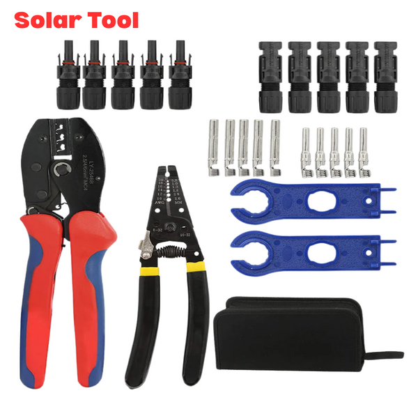 Solar Panel Crimping Tool Kit | MC4 Connector & Wire Stripper Set | Professional PV Cable Installation Kit
