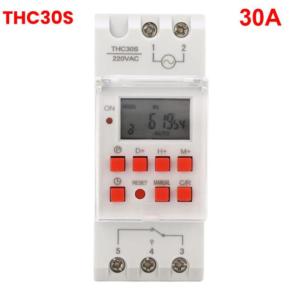 Digital Programmable Timer Switch DIN Rail THC15A/THC30S – AC 220V