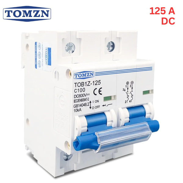 TOMZN 125A DC Circuit Breaker | High-Capacity Solar & Battery Protection for 600V PV Systems