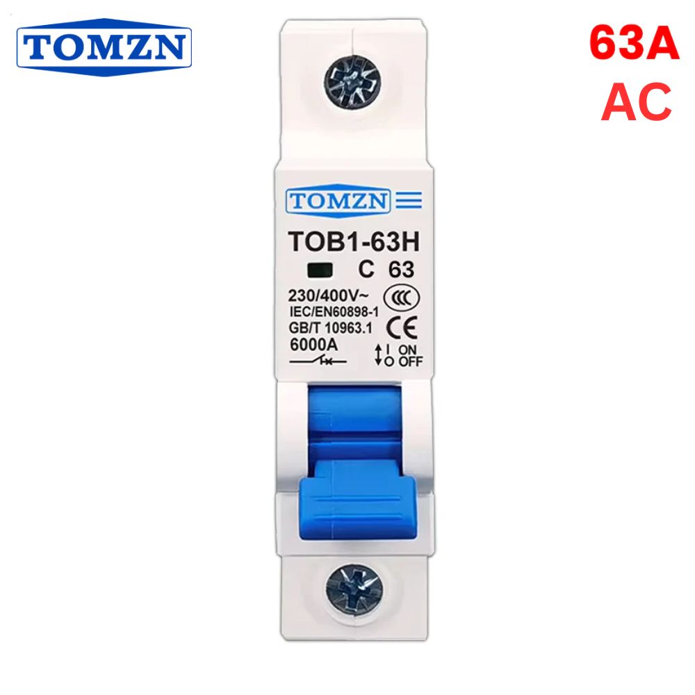 AC BREAKER, ELECTRIC BREAKER, AC 63A BREAKER, TOMZN BREAKER, TOMZN AC BREAKER, 1POLE, 1P AC