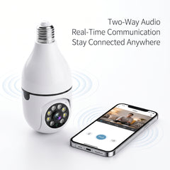 V380 Bulb Holder Camera 2MP 1080P | 360° Panoramic WiFi Security Camera | Single Lens | Two-Way Audio | Smart Motion Detection