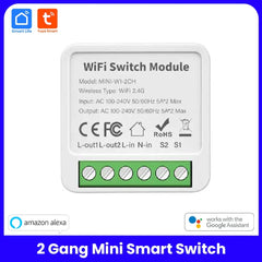 1 2 3 4 Gang Tuya WiFi Smart Light Switch Module - No Hub Needed