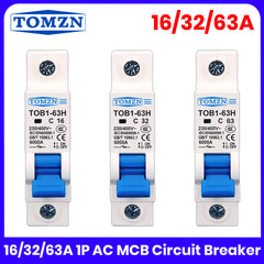 TOMZN 1P AC MCB  Mini Circuit breaker - 16A/32A/63A
