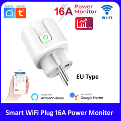 Tuya WiFi 16A EU Smart Plug with Power Meter