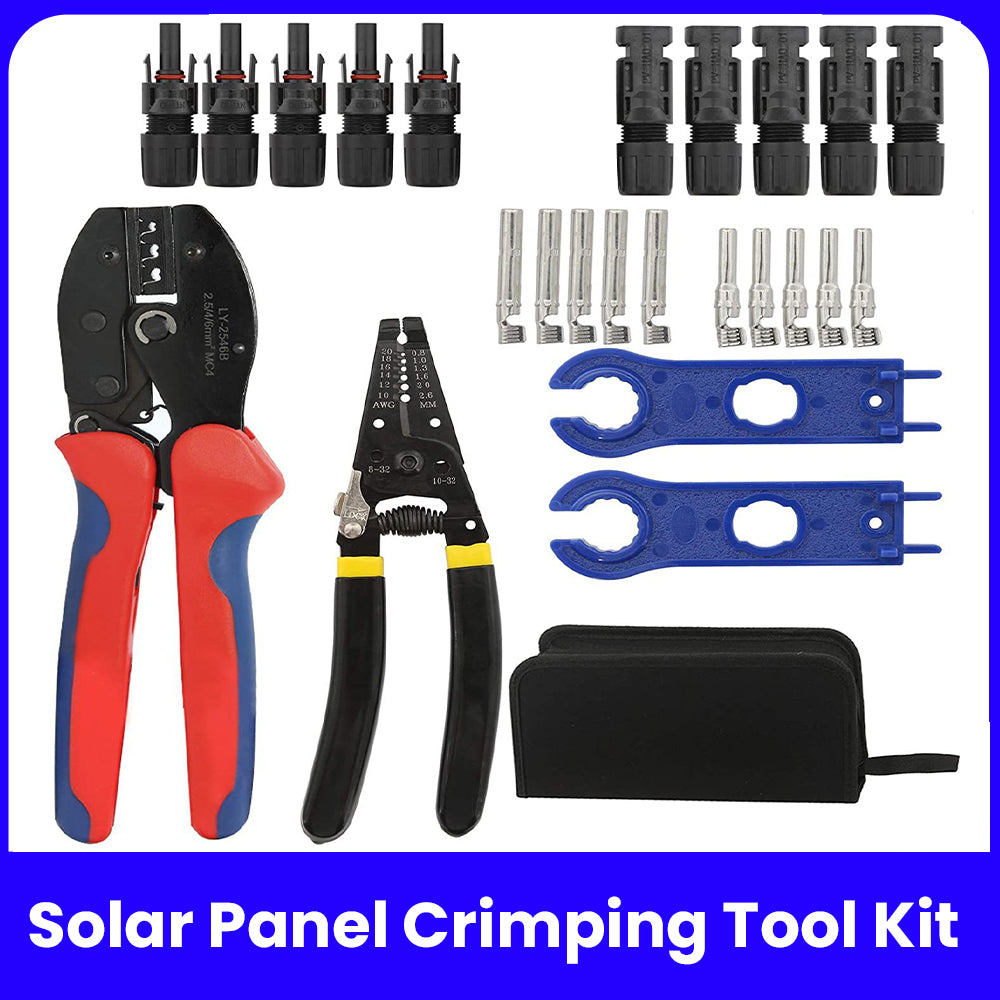 Solar Panel Crimping Tool Kit | MC4 Connector & Wire Stripper Set | Professional PV Cable Installation