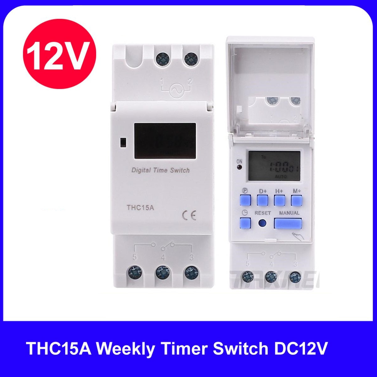 DC12v Digital DinRail Timer Switch THC15A