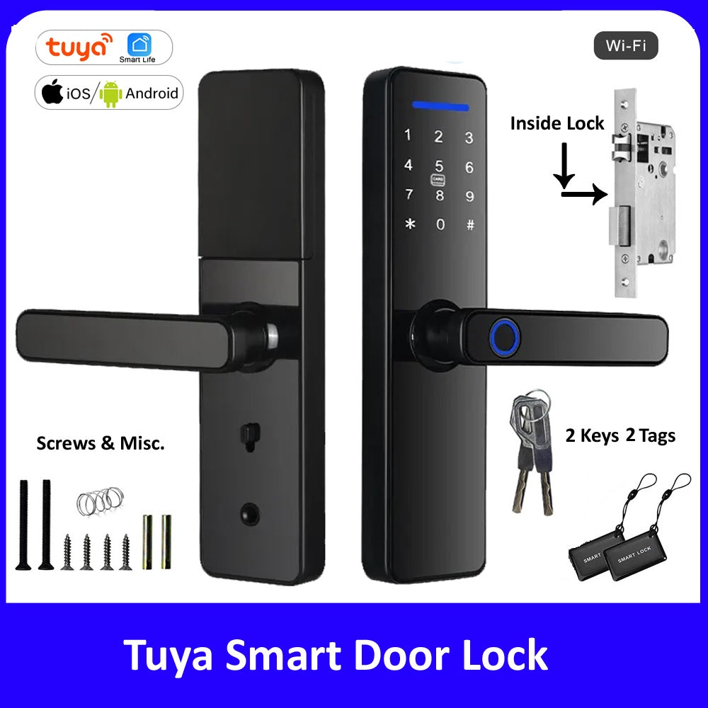 Tuya WiFi Smart Intelligent Fingerprint Lock With Key Smart