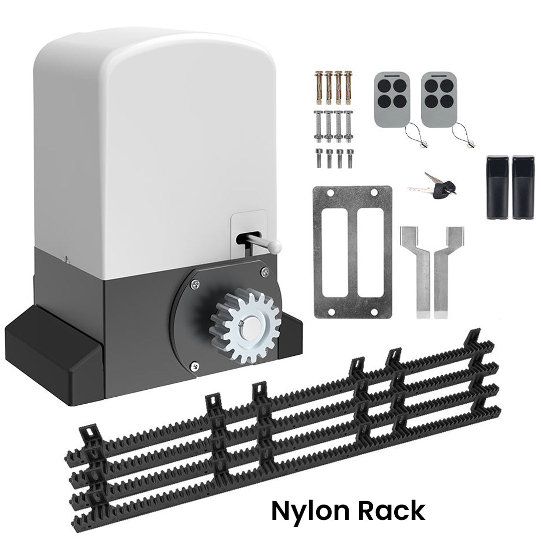 1000KG Automatic Sliding Gate Motor AC 220V | Heavy Duty Electric Gate Opener with Remote Control | Soft Start & Stop | Jujiang PYM-H220D