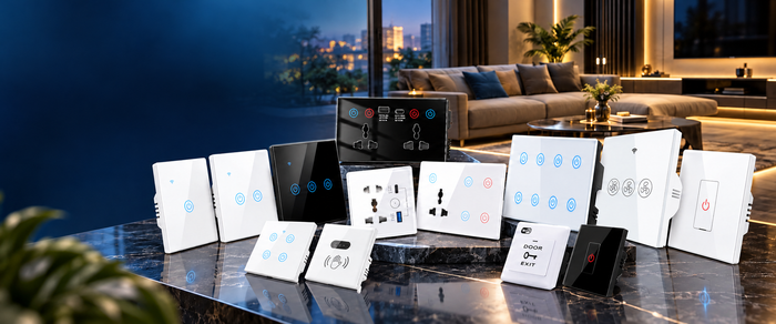 Tuya WiFi Wall Touch Switch 4 Gang – White/Black | Smart Home Automation | Alexa & Google Home Compatible