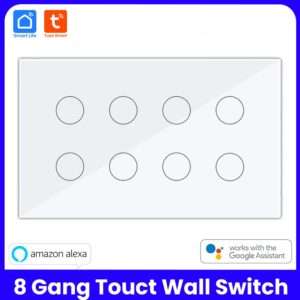 Tuya Smart WiFi 8 Gang Wall Touch Switch Power Meter