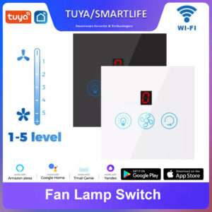 Tuya Smart WiFi Fan + Light Wall Touch Switch