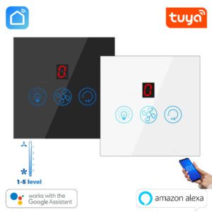 Tuya Smart WiFi Fan + Light Wall Touch Switch