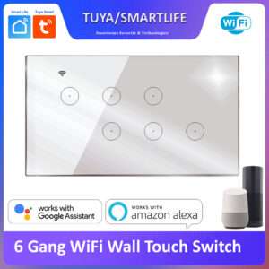 Tuya Smart 6 Gang WiFi Wall Touch Switch