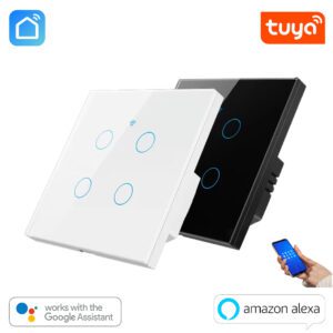 Tuya Smart 4 Gang Wifi Wall Touch Switch