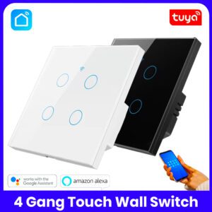 Tuya Smart 4 Gang Wifi Wall Touch Switch