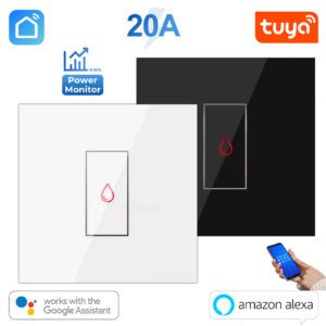 Tuya Smart Wifi  20A Water Heater Boiler Touch Switch Power Meter