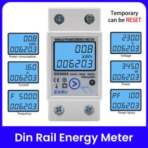 Din Rail 80A Digital Single Phase Reset Zero Energy Meter kWh