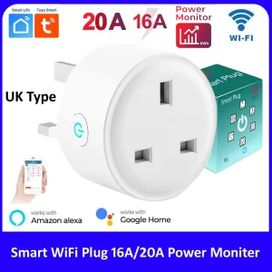 Tuya Smart WiFi 16A/20A Heavy Duty UK Smart Plug Power Meter