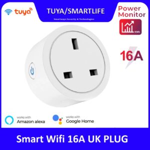 Tuya Smart WiFi 16A Heavy Duty UK Smart Plug Power Meter