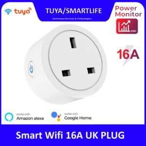 16A Smart Wifi Universal UK Plug PowerMeter
