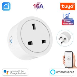 Tuya Smart WiFi 16A Heavy Duty UK Smart Plug Power Meter