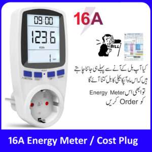 Digital Power Consumption Meter/Energy Cost Meter 16A with Backlight/Energy