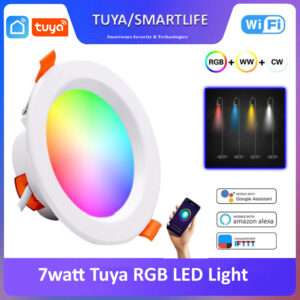 Tuya Smart Wifi Ceiling Light Dimmable RGB+CW+WW Lamp 220V