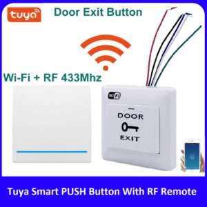 Tuya Smart Switch Door Exit Push Release Button with RF Remote Switch For Access Control System