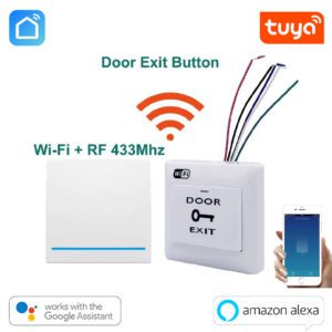 Tuya Smart Switch Door Exit Push Release Button with RF Remote