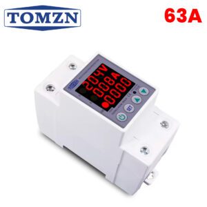 TOMZN TOVPD1-63VAE 63A 230V 4IN1 Display KWH Din rail adjustable over and under voltage protector