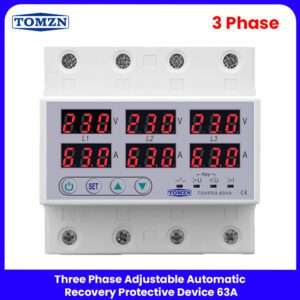 Phase Adjustable Over and Under Voltage Protector relay with current protection 3*220V 380V