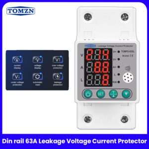 Din rail TOMZN 63A Automatic Reconnect Over Under Voltage Protector TOMPD-63SL