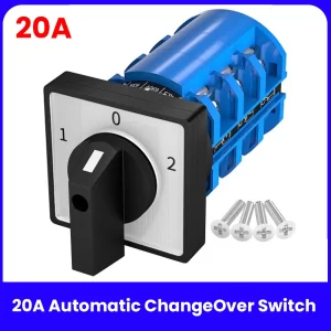 20A automatic Changeover Cam Switch Rotary 1-0-2 Selector LW28-20 Change Over Switch