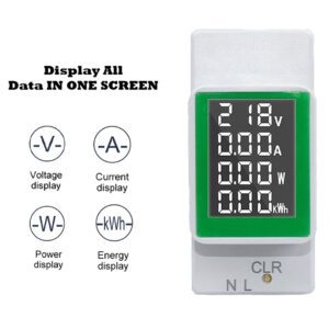 4IN1 din rail AC monitor 100A Voltage Current KWH Energy Meter