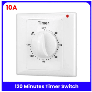 10A Motor Pump 120 Minutes Timer Switch,  Ideal for Water Pump, Lights, Exhaust Fans, Heaters