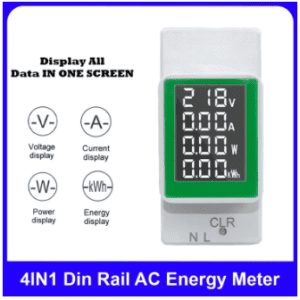 4IN1 din rail AC monitor 100A Voltage Current KWH Electric energy meter