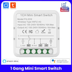 1 2 3 4 Gang Tuya WiFi Smart Light Switch Module Smart Life Automation DIY Breaker 2 Way Control Work with Alexa Google Home