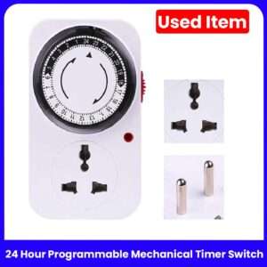 24 Hour Programmable Mechanical Timer Switch Socket Timer 220V – 16A EU plug Used Item 40% OFF