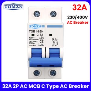 Tomzn 2P AC MCB Circuit breaker C type 230/400V ,32A,63A