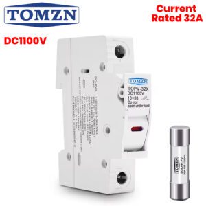 Tomzn 1P Solar PV 1100V Fuse Holder with 20A Fuse