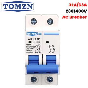 Tomzn 2P AC MCB Circuit breaker C type 32A,63A